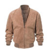 Adamsville Mens Premium Camel Suede Bomber