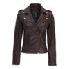 Colorado Women's Dark Brown Moto Leather Jacket