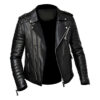 New Men's Genuine Leather Jacket Black Slim Fit Biker Motorcycle Jacket