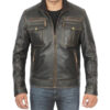 Moffit Men’s Rubb Off Dark Brown Leather Jacket | Finest Quality