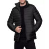 Kian Men's Zipper Black Packable Puffer Jacket - Winter Down Jacket