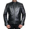 Abbraci Shazmeen Mens Genuine Leather Biker Jacket Vintage Cafe Racer Motorcycle Jacket Men Real Lambskin Leather Jacket Mens