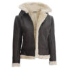 Women’s Dark Brown Shearling Leather Jacket