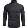 Poriff Men's Casual Turtleneck Slim Fit Basic Tops Lightweight Pullover Sweater