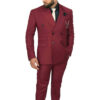 Cordell Two Piece Wide Lapel Double Breasted Mens Maroon Suit