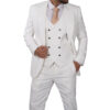 Antonio Mens Vintage Three Piece White Suit with Double Breasted Waist Coat