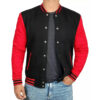 Men's Red and Black Varsity Jacket - Baseball Style Jacket (Selling Fast)