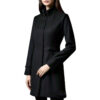 Women's Black Royal Style Slim Fit Wool Coat"