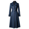 Women's Navy Blue Long Wool Coat