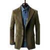 Men's Green Olive Suede Style Blazer - New