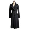 Women's Long Black Wool Overcoat luxury