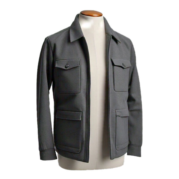 Men's  Modern Gray Utility Jacket for Stylish Four Pocket Lightweight Outerwear