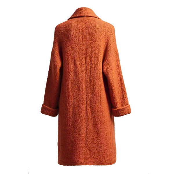 Women's Cozy Orange Knit Cardigan Coat - Image 2