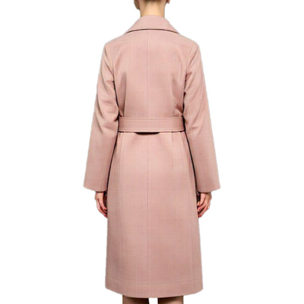 women's Timeless Blush Pink Double-Breasted Trench Coat - Image 3