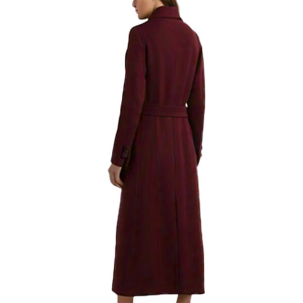 Women’s Lapel Neck Overcoat - Belted Wool Coat with Slant Pockets, Warm Winter Outerwear - Image 4