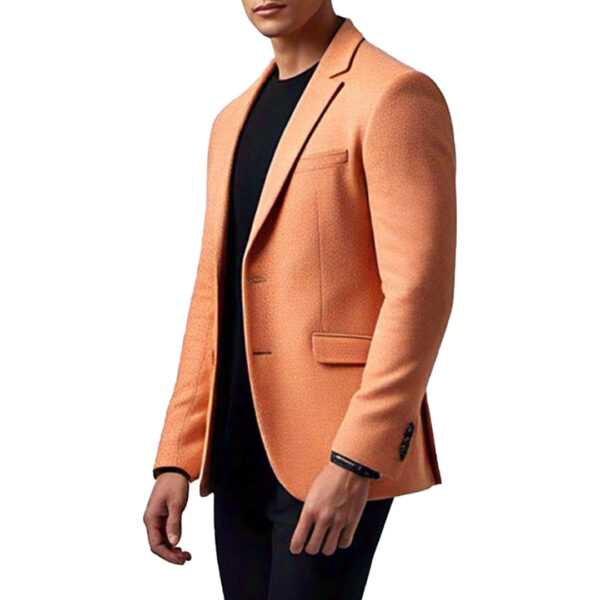 Men's Contemporary Peach Blazer with Slim Fit