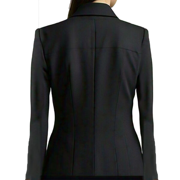 Women'sElegant Floral Embroidered Black Blazer - Image 3