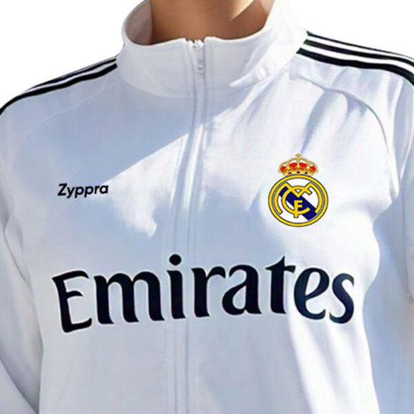 Real Madrid White Full-Zip Track Jacket - Image 2