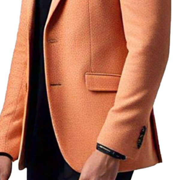 Men's Contemporary Peach Blazer with Slim Fit - Image 2